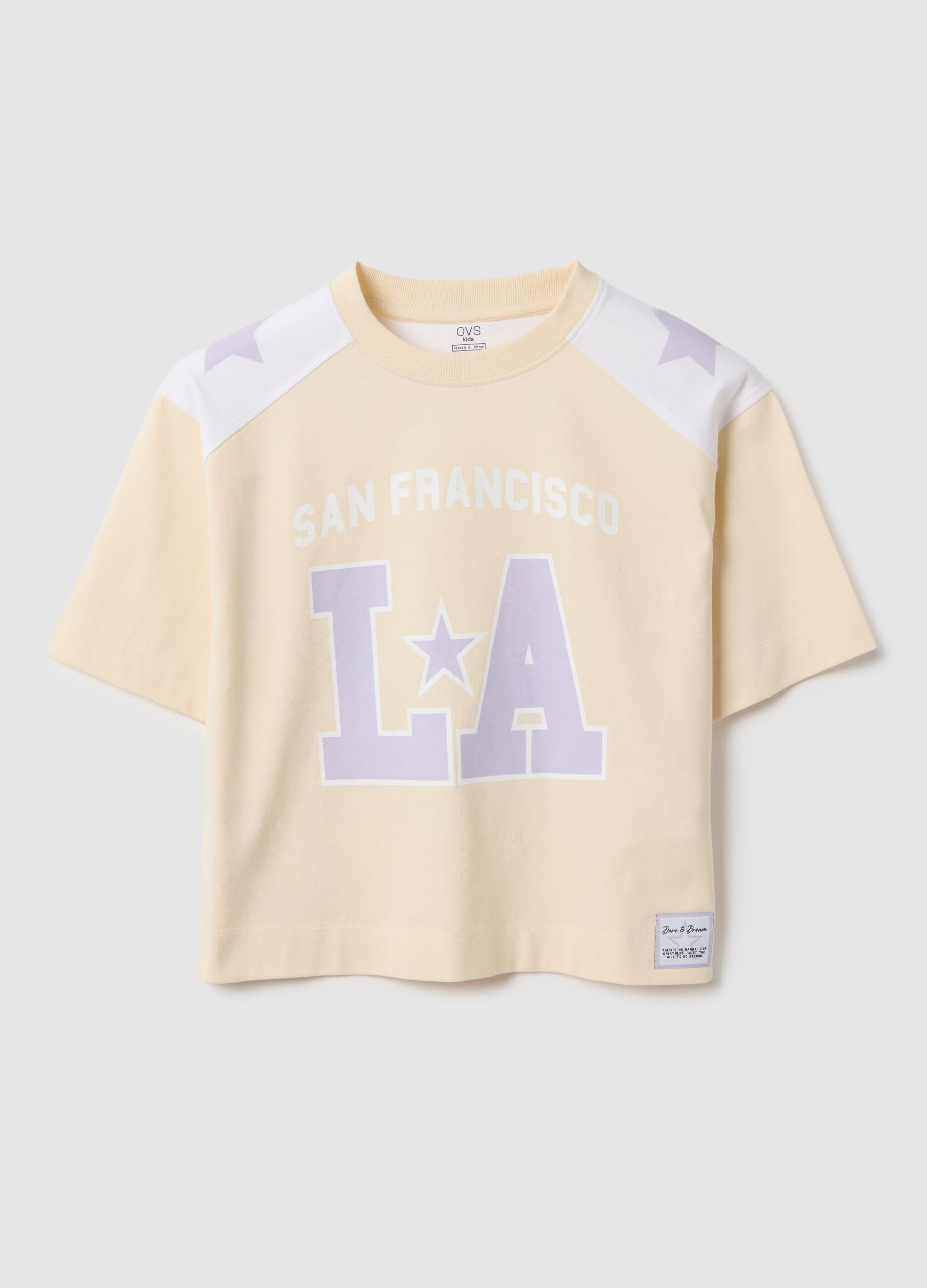 Oversized multicolour pure cotton girl&rsquo;s t-shirt with prints