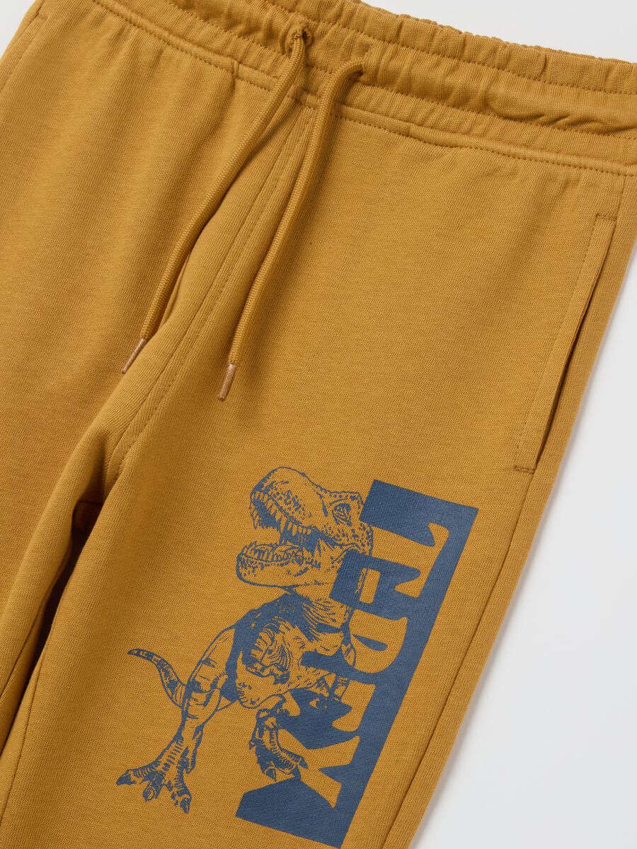 Cotton joggers with drawstring and print_2