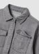 Grey oversized pure cotton shirt with studs for girls_3