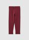 Girls' Stretch Cotton Red Leggings_0