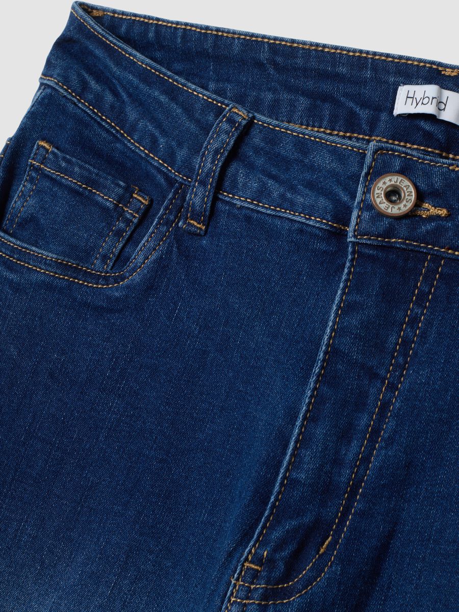 Regular-fit stretch cotton denim trousers_1