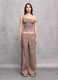 100% Linen Wide-Leg Trousers in Mocha_0