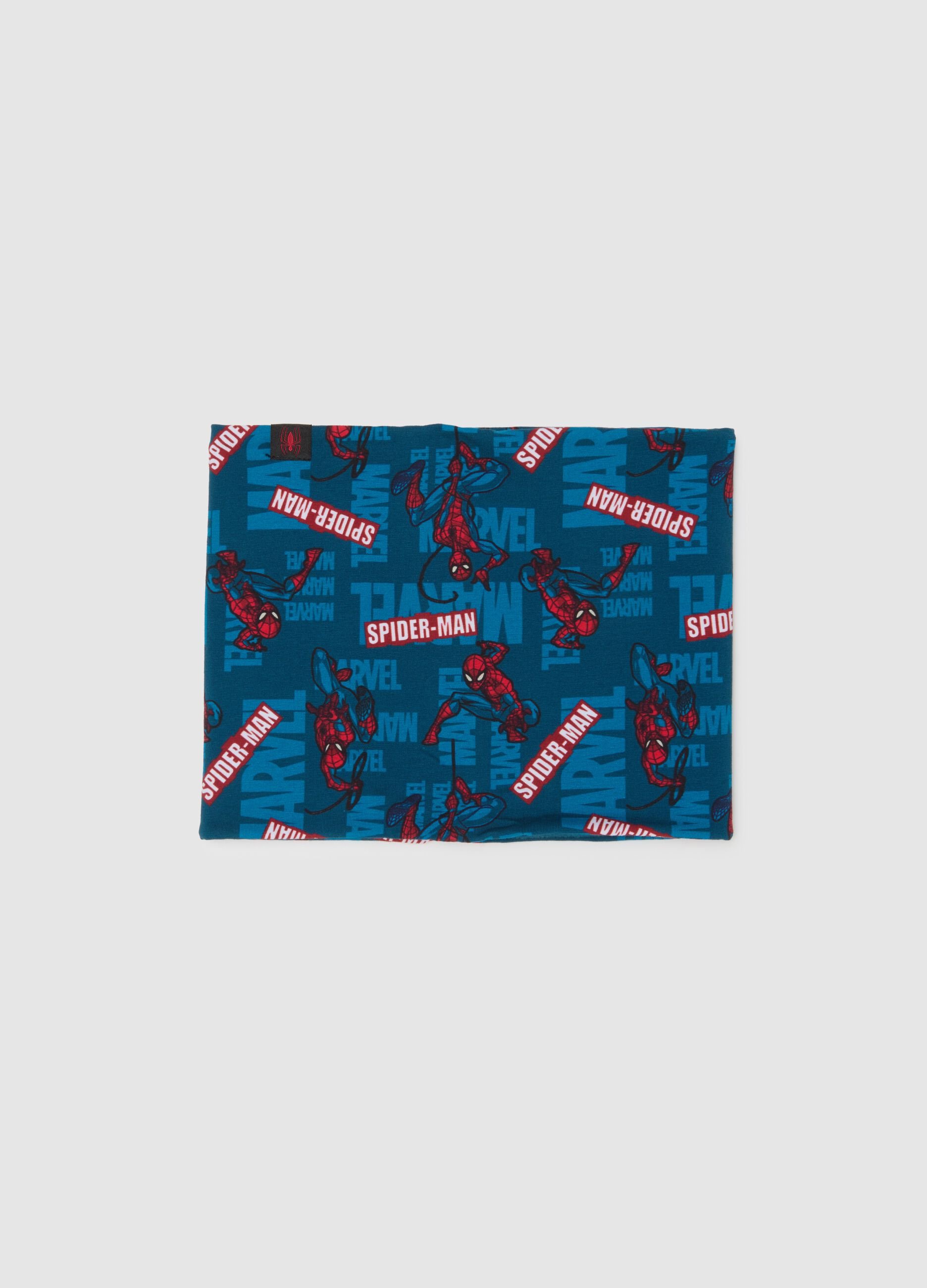Scaldacollo da bambino in cotone multicolor elasticizzato con stampa Spider-Man