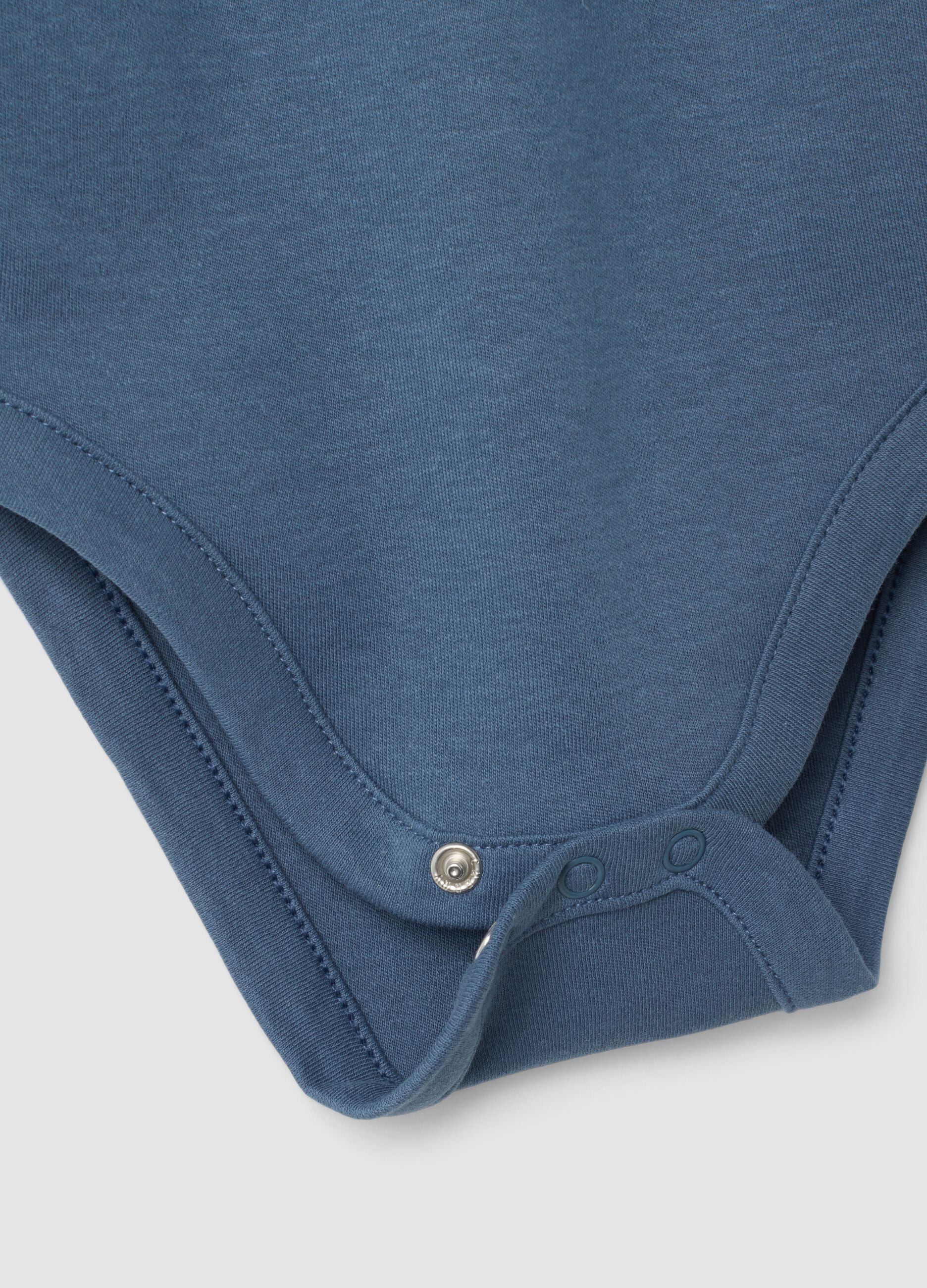 Bipack body blu in puro cotone organico a girocollo con cagnolini