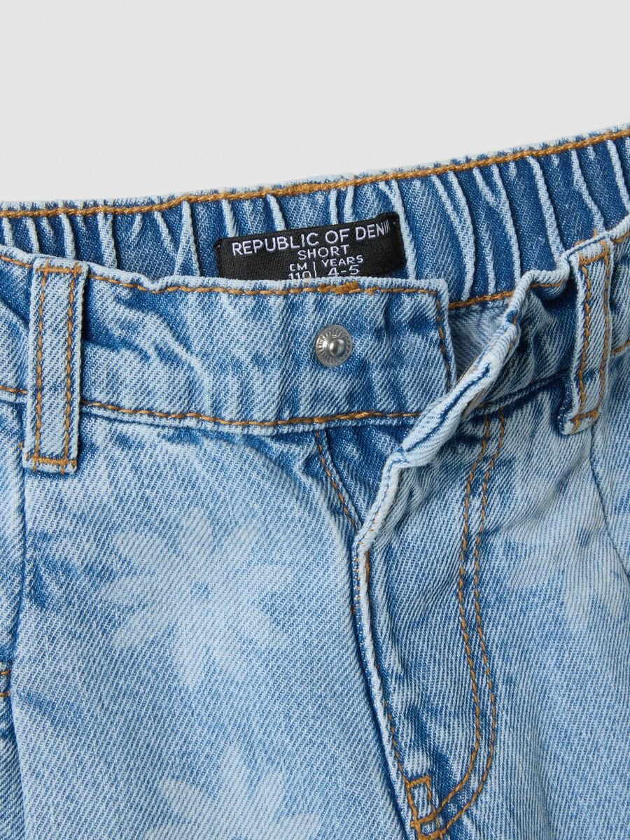 Light blue pure cotton denim shorts_2