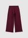 Girls' pure cotton red wide-leg striped trousers_4