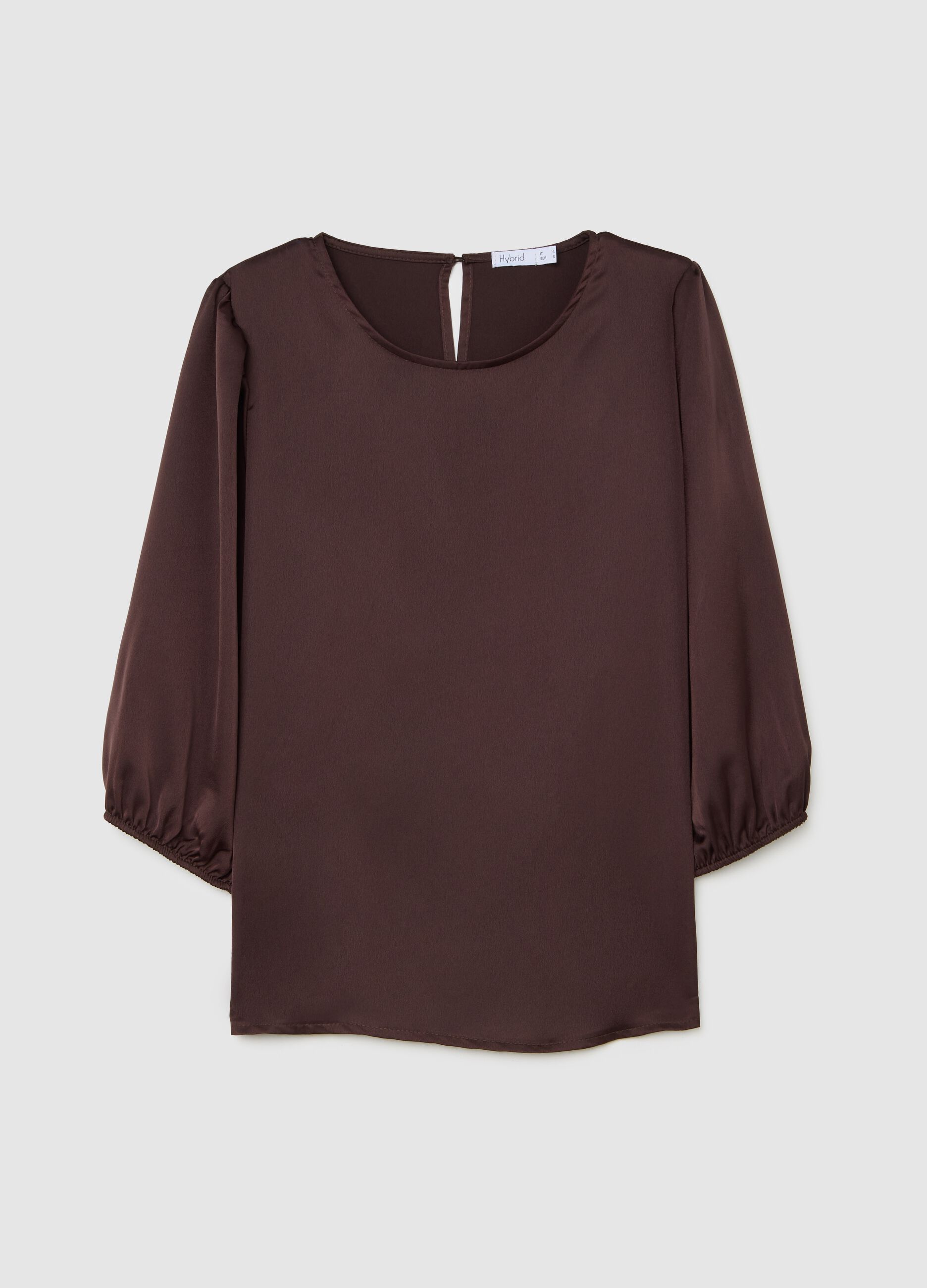 Brown long sleeve regular fit blouse