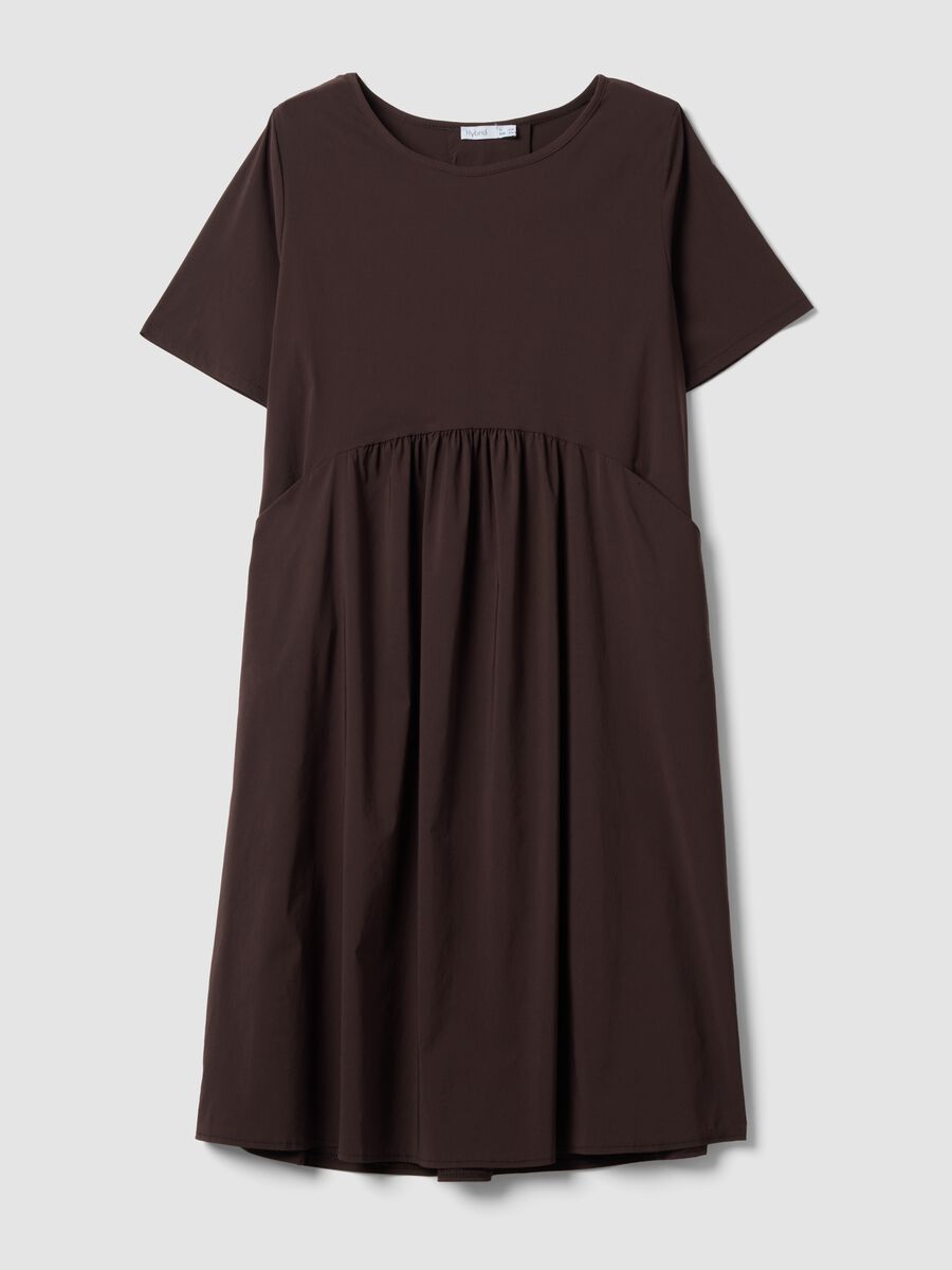 Brown midi stretch viscose dress, regular fit_4