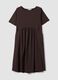 Brown midi stretch viscose dress, regular fit_4