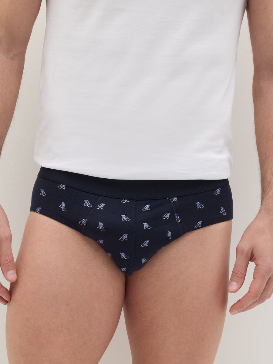 Patterned briefs in stretch cotton_1