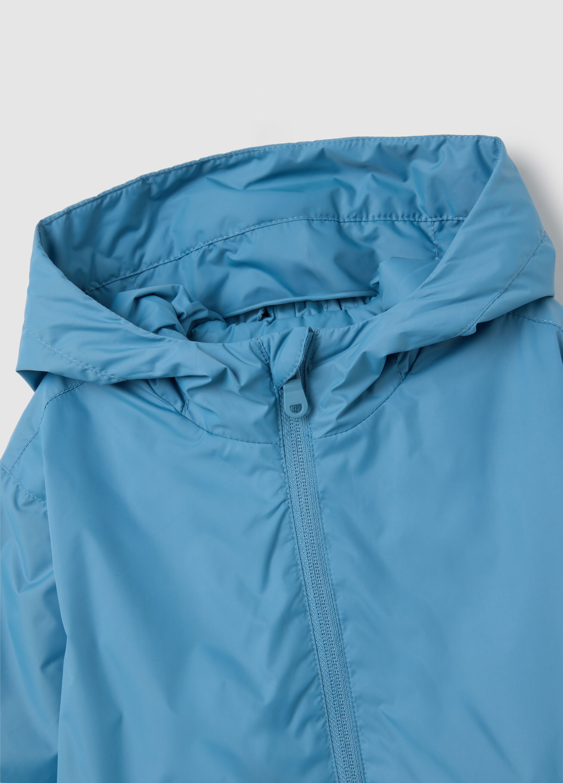 Regular Fit Kid's Jacket in Blue Fabric