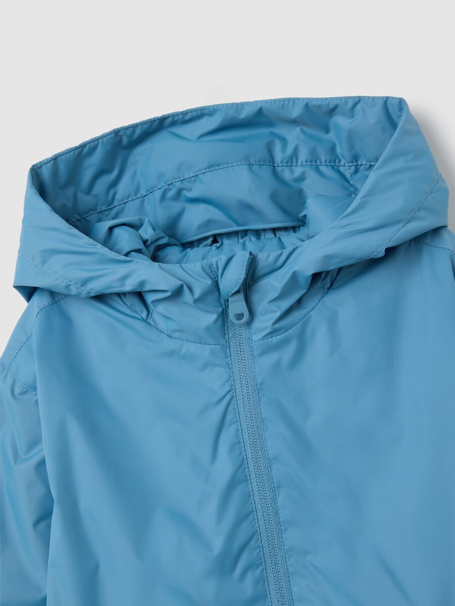 Regular Fit Kid's Jacket in Blue Fabric_3