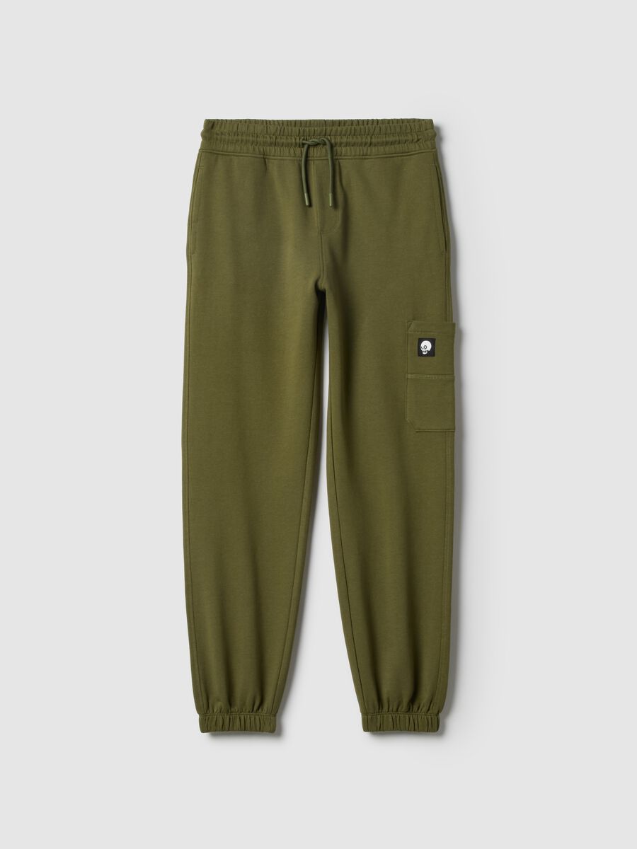 Boys' green pure cotton jogger trousers regular fit_0