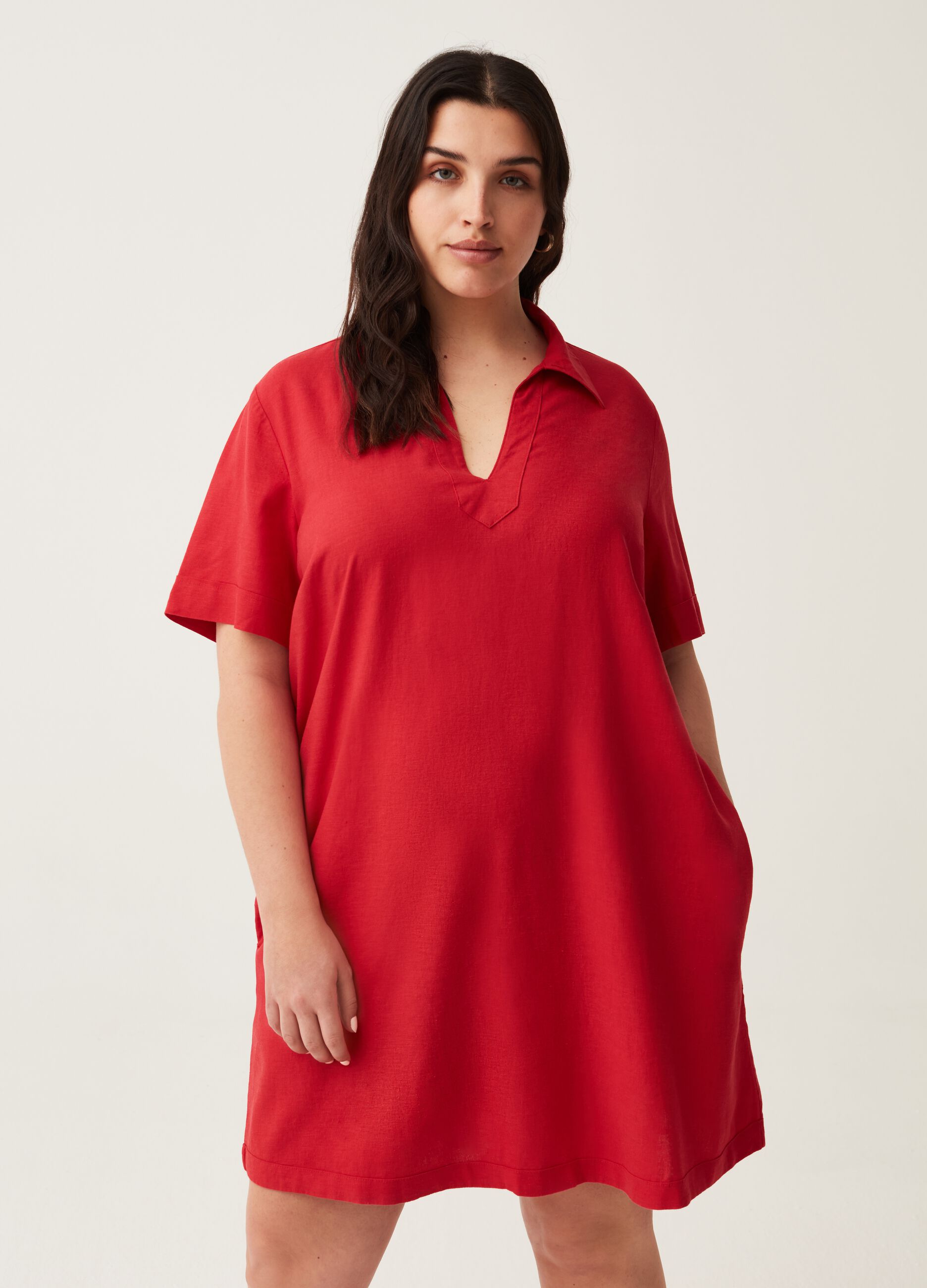 Abito corto con scollo a polo Curvy MYA_0