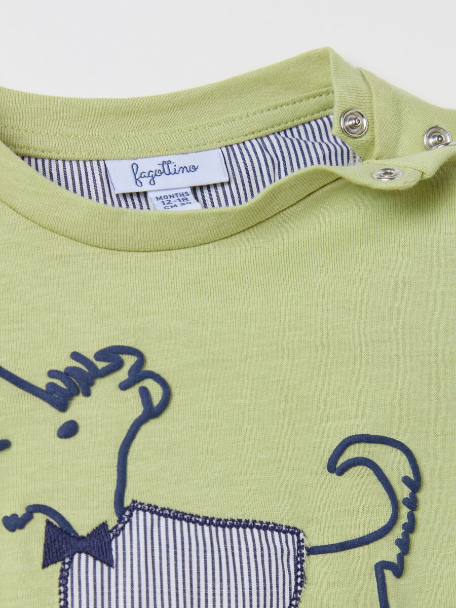 Cotton T-shirt with elegant puppy print_2