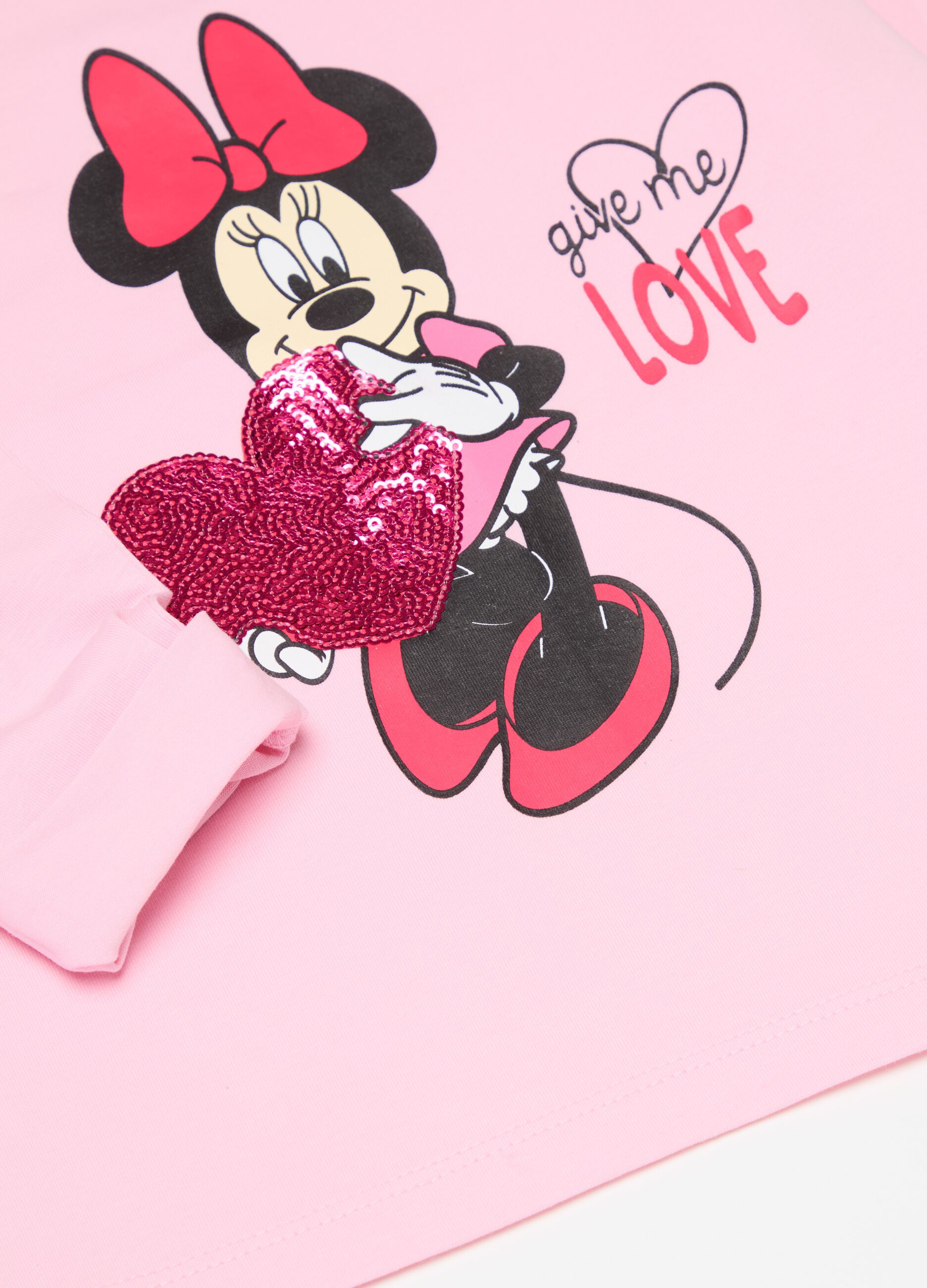 Long-sleeved T-shirt with Minnie Mouse print