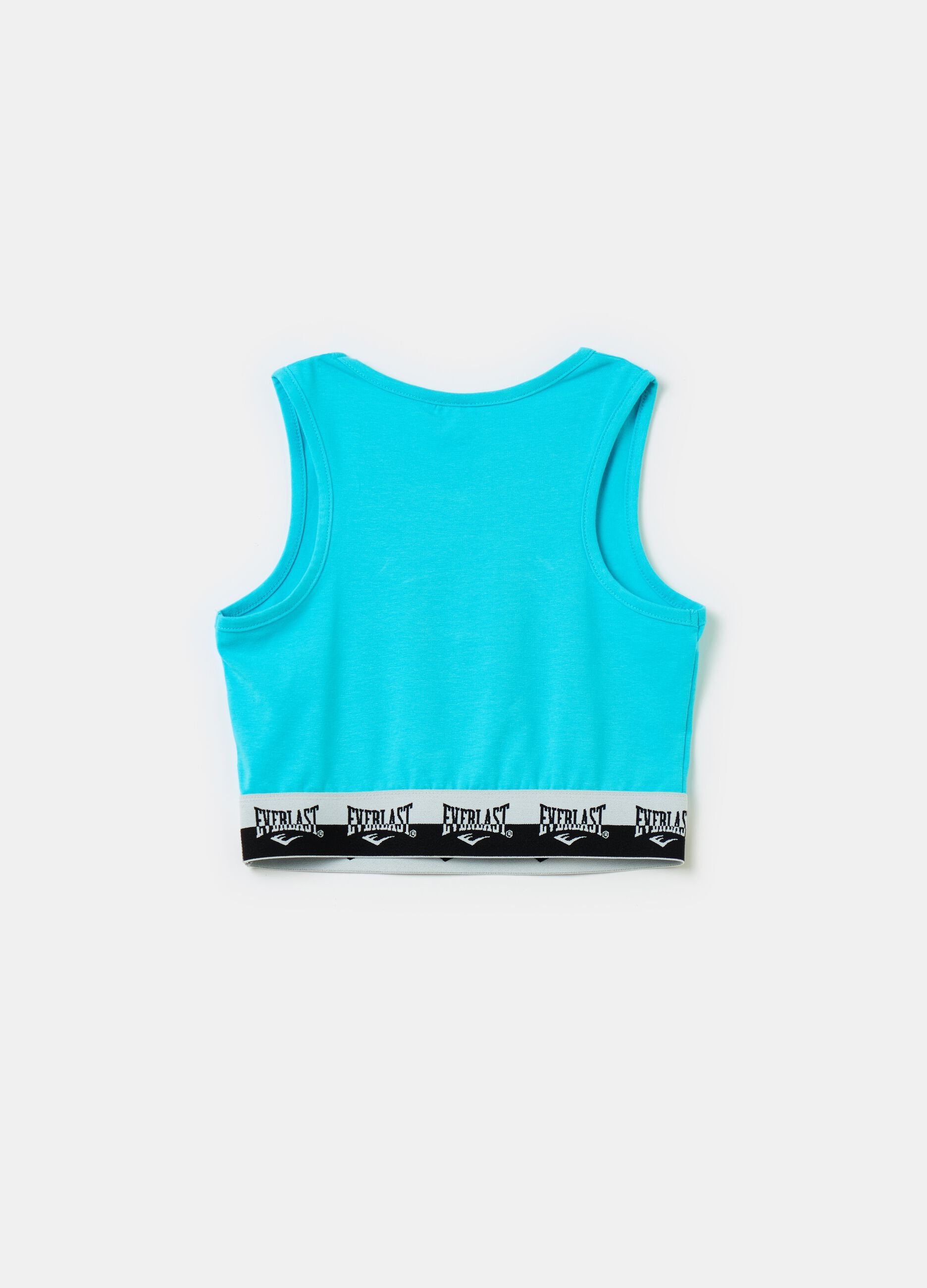 Crop top con base elastica e logo