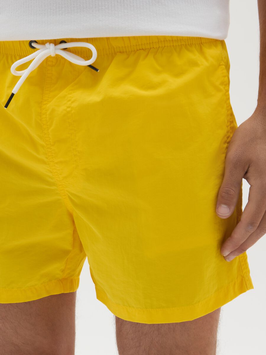 Men's Yellow Regular Fit Swim Shorts_2