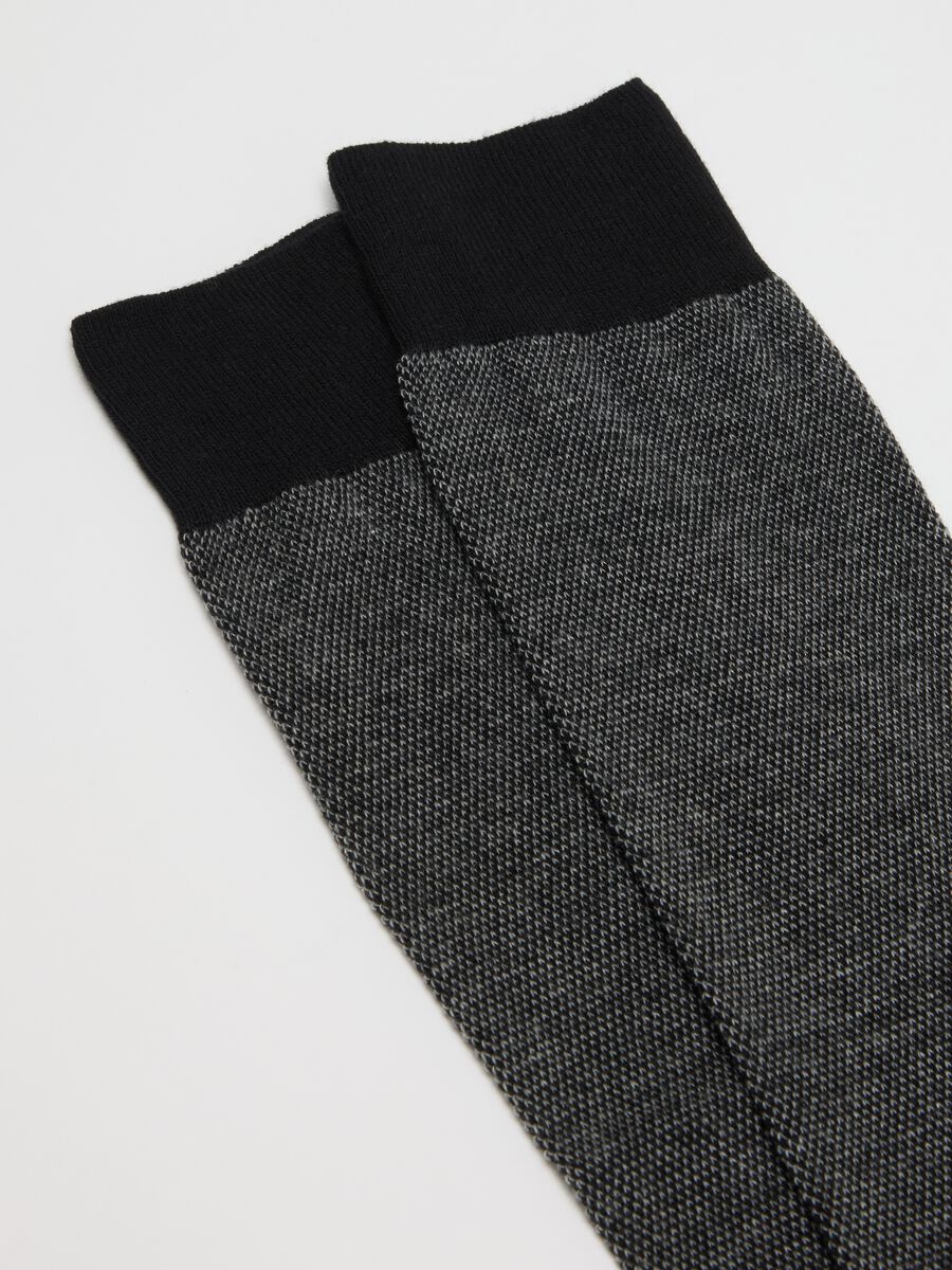Multicolour stretchy cotton long socks twin pack_1