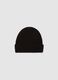 Black Cotton Blend Beanie_0