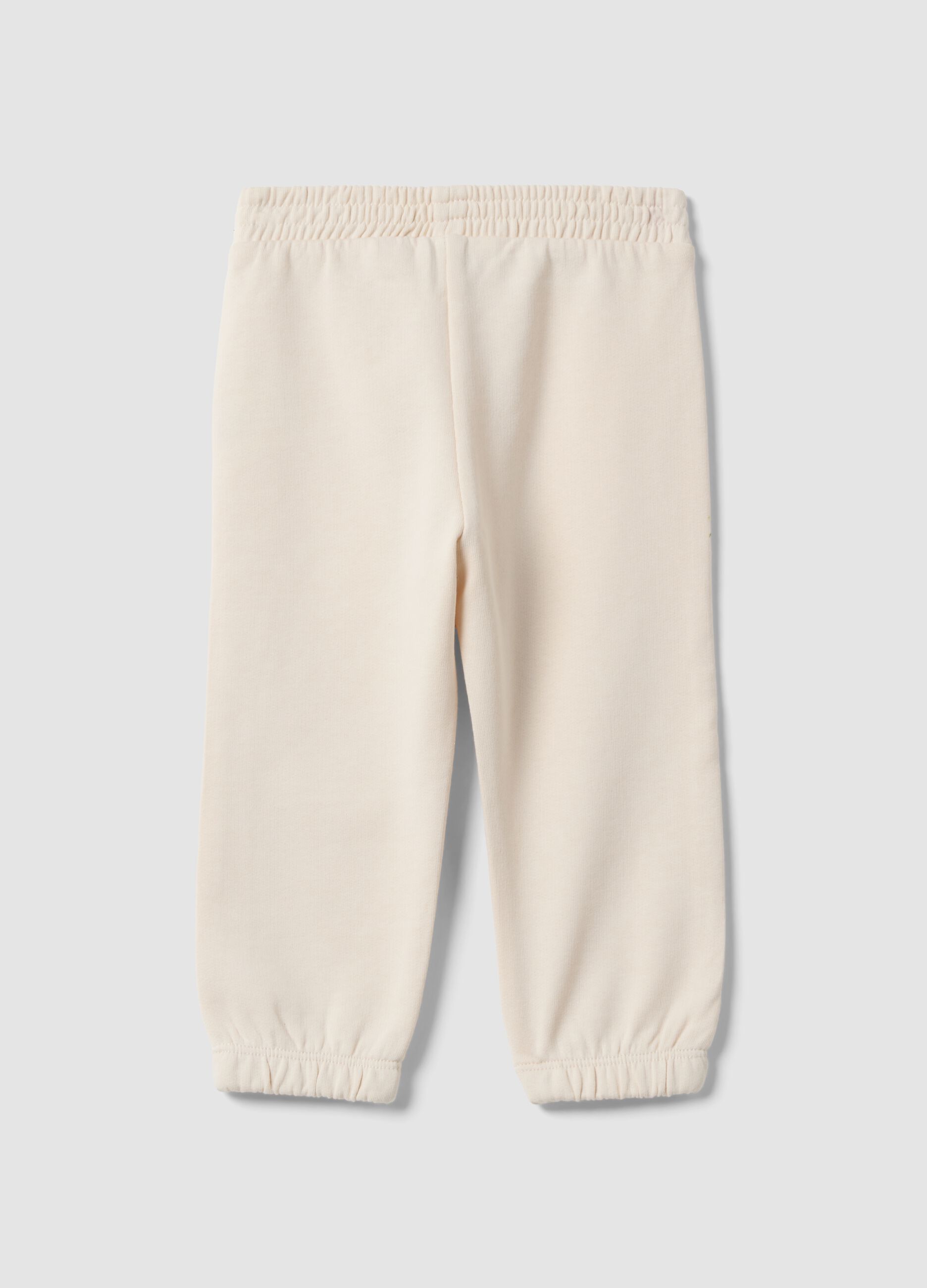 Pantaloni jogger bianchi in puro cotone per bimba