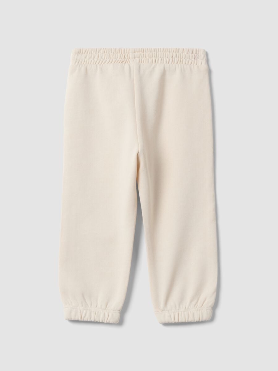 Pantaloni jogger bianchi in puro cotone per bimba_1