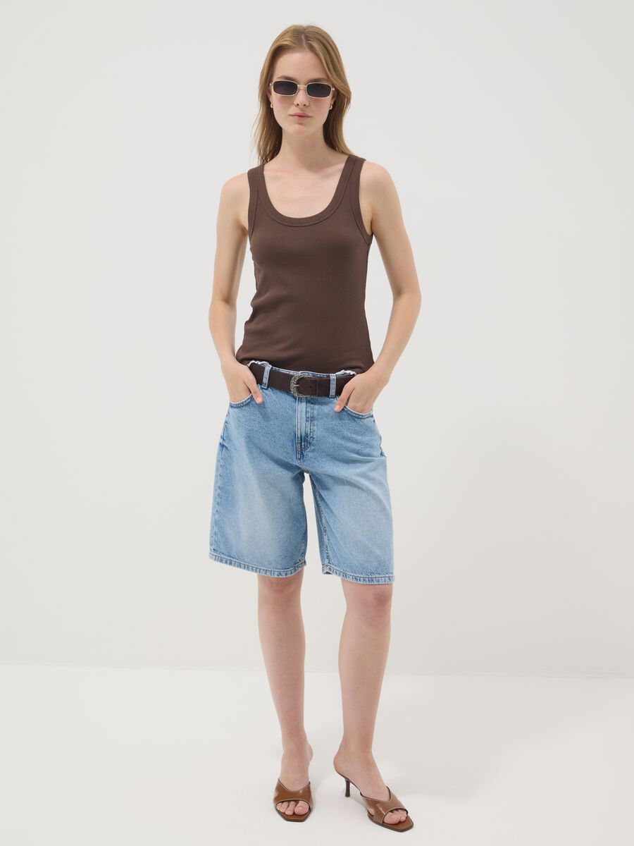 Canotta marrone in puro cotone regular fit_2