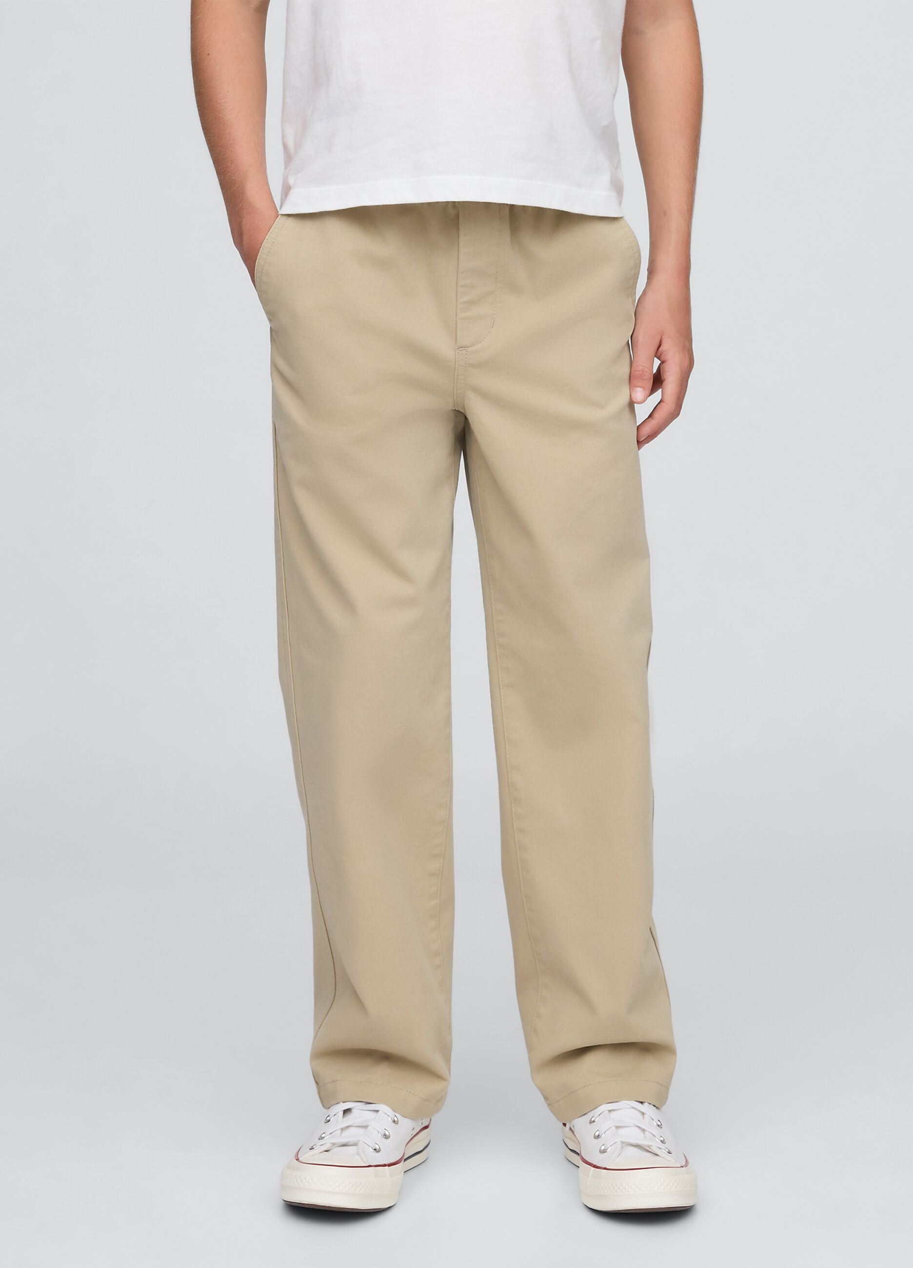 Pantaloni beige regular elasticizzati