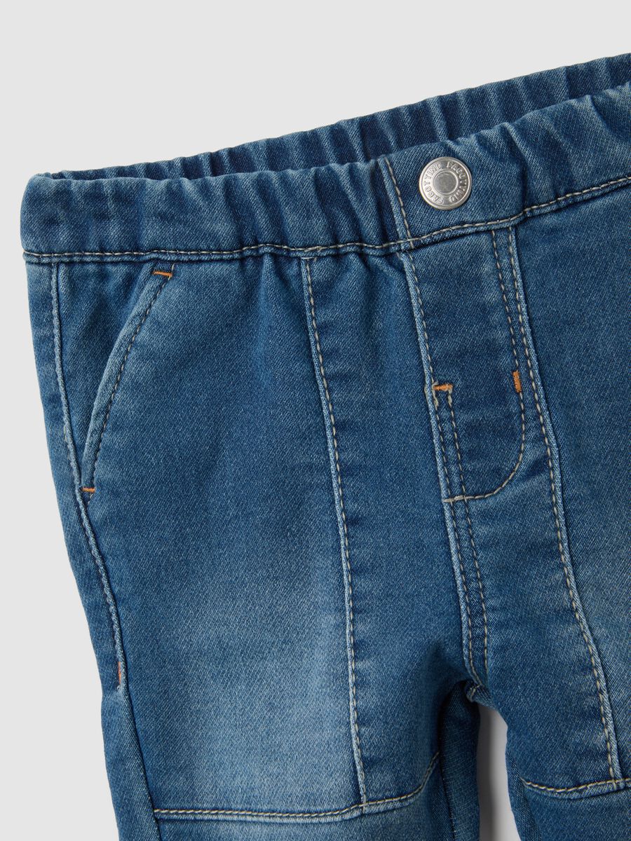 Denim regular fit jogger trousers for children_2