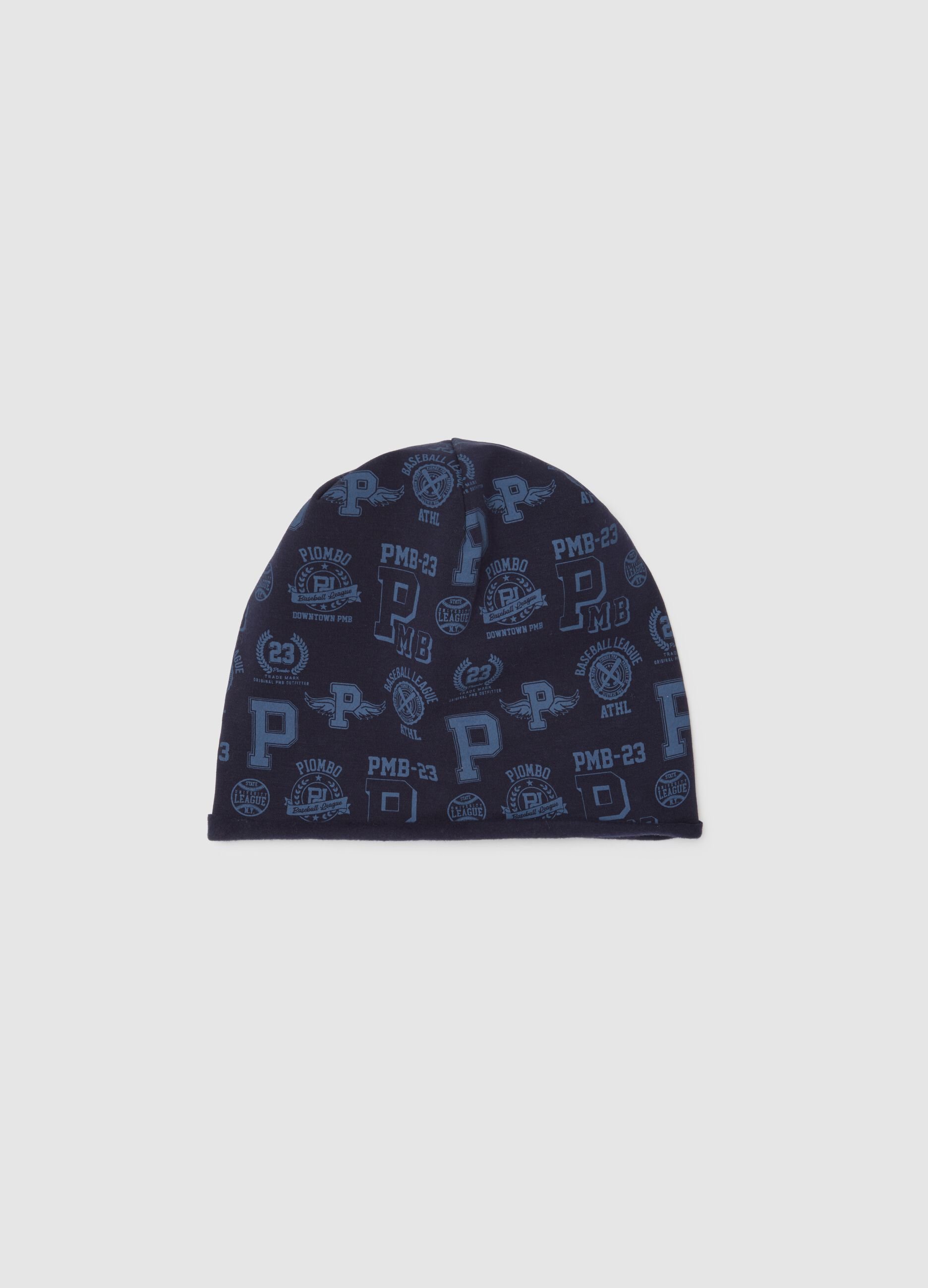 Cappello da bambino in cotone elasticizzato blu