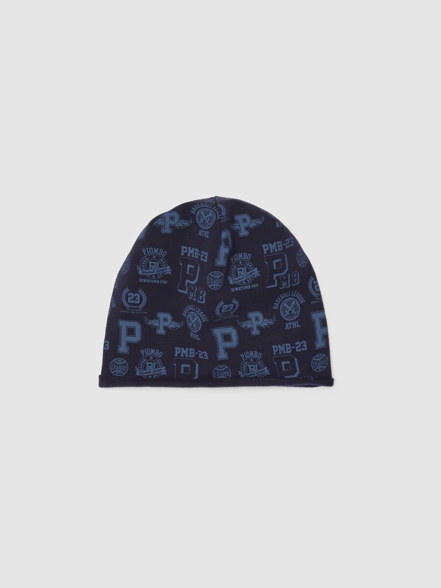Cappello da bambino in cotone elasticizzato blu_0