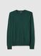 Green crewneck cotton blend pullover with regular fit_4
