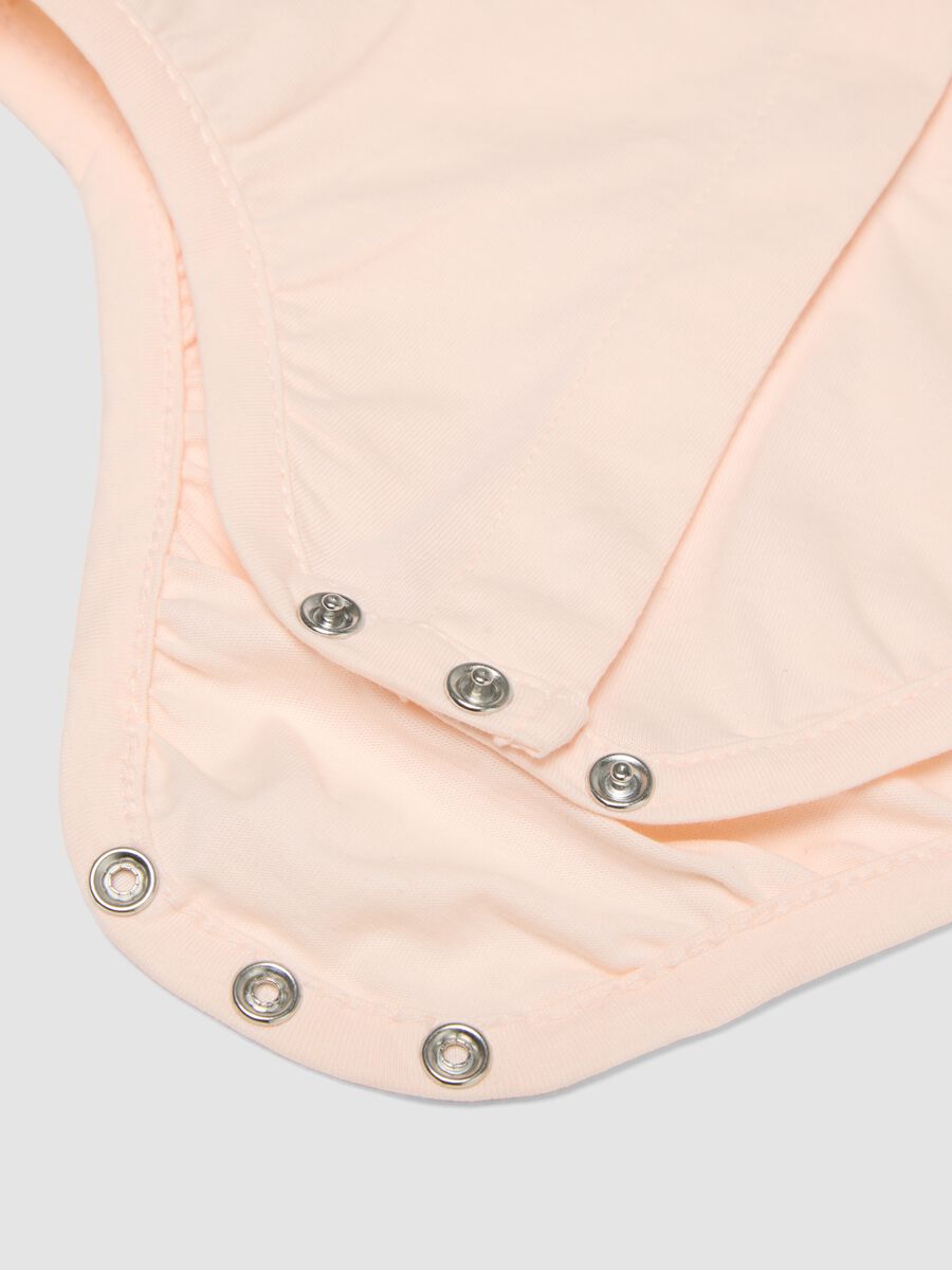 Body in puro cotone rosa da neonata con colletto e ricamo Minnie_3