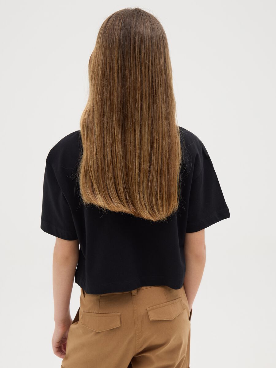 T-shirt crop in cotone con stampa Harry Potter _2