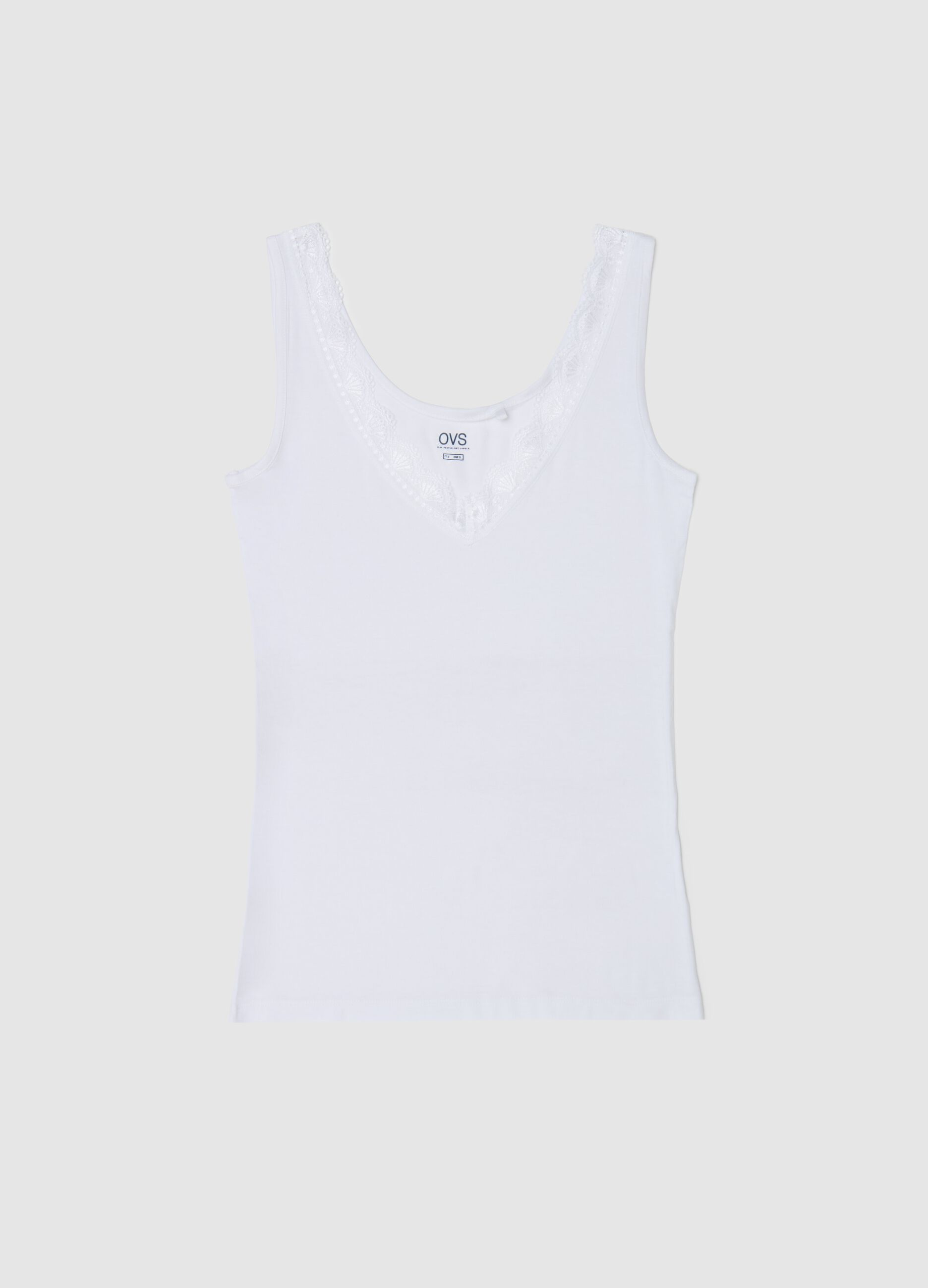 Vest with V neck and lace