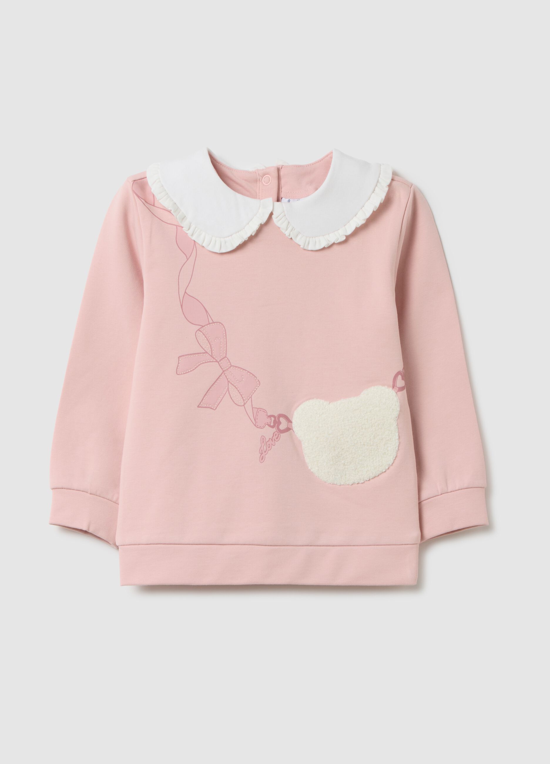 Pink stretch cotton girl's top