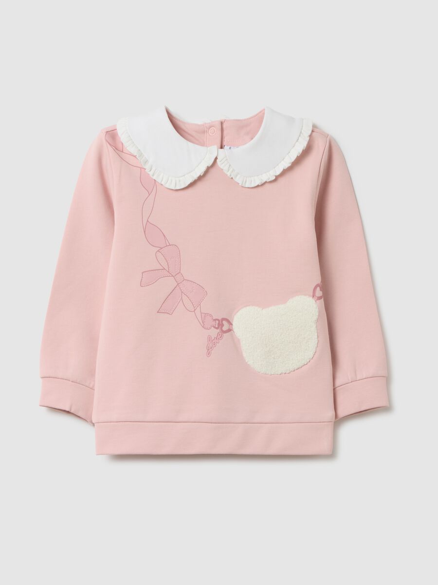 Pink stretch cotton girl's top_0