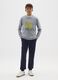 Boys' blue jogger trousers in pure cotton with oversized fit_0