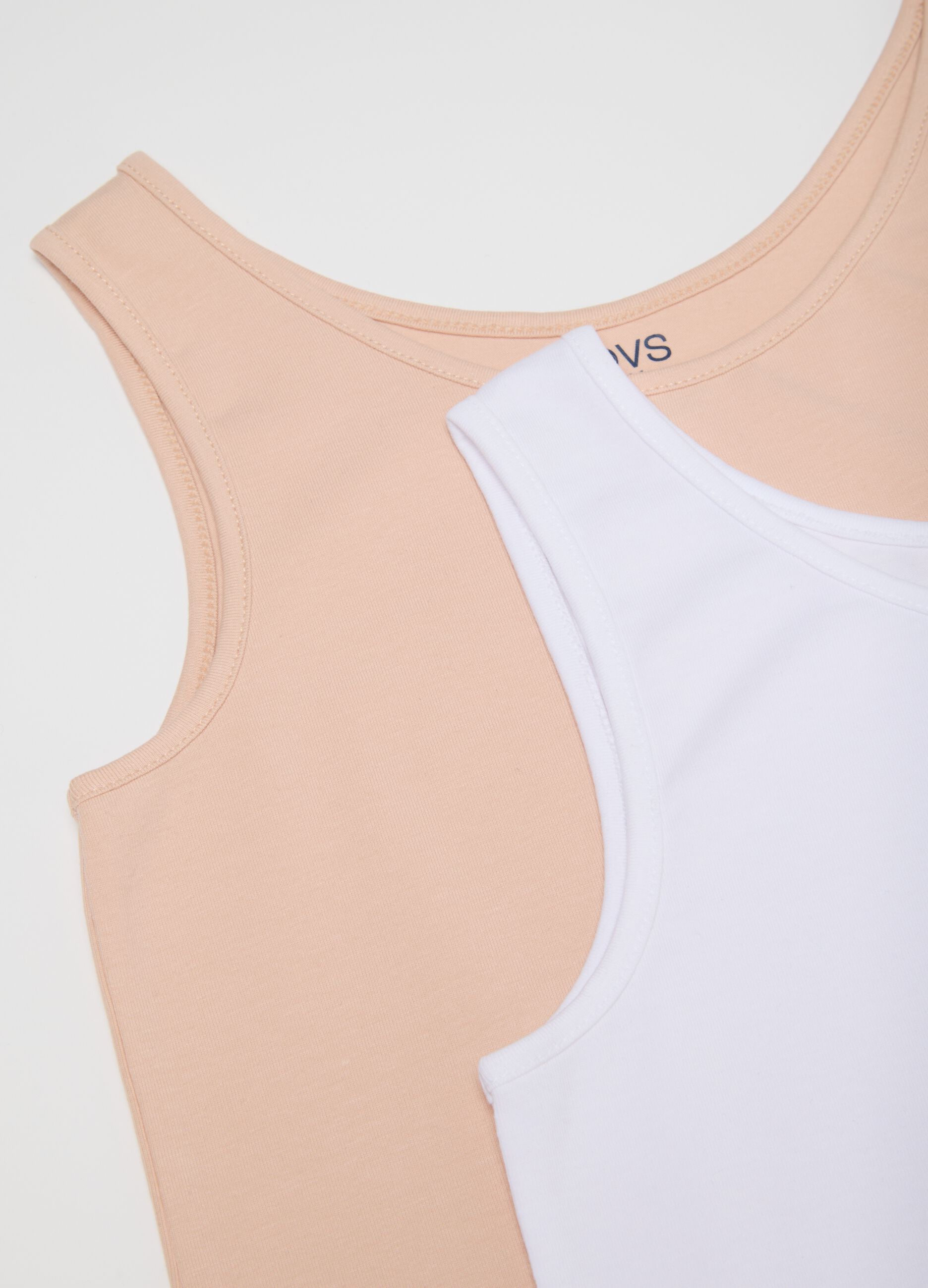 Girls' Multicolour Regular Fit Stretch Cotton Vest Duo Pack