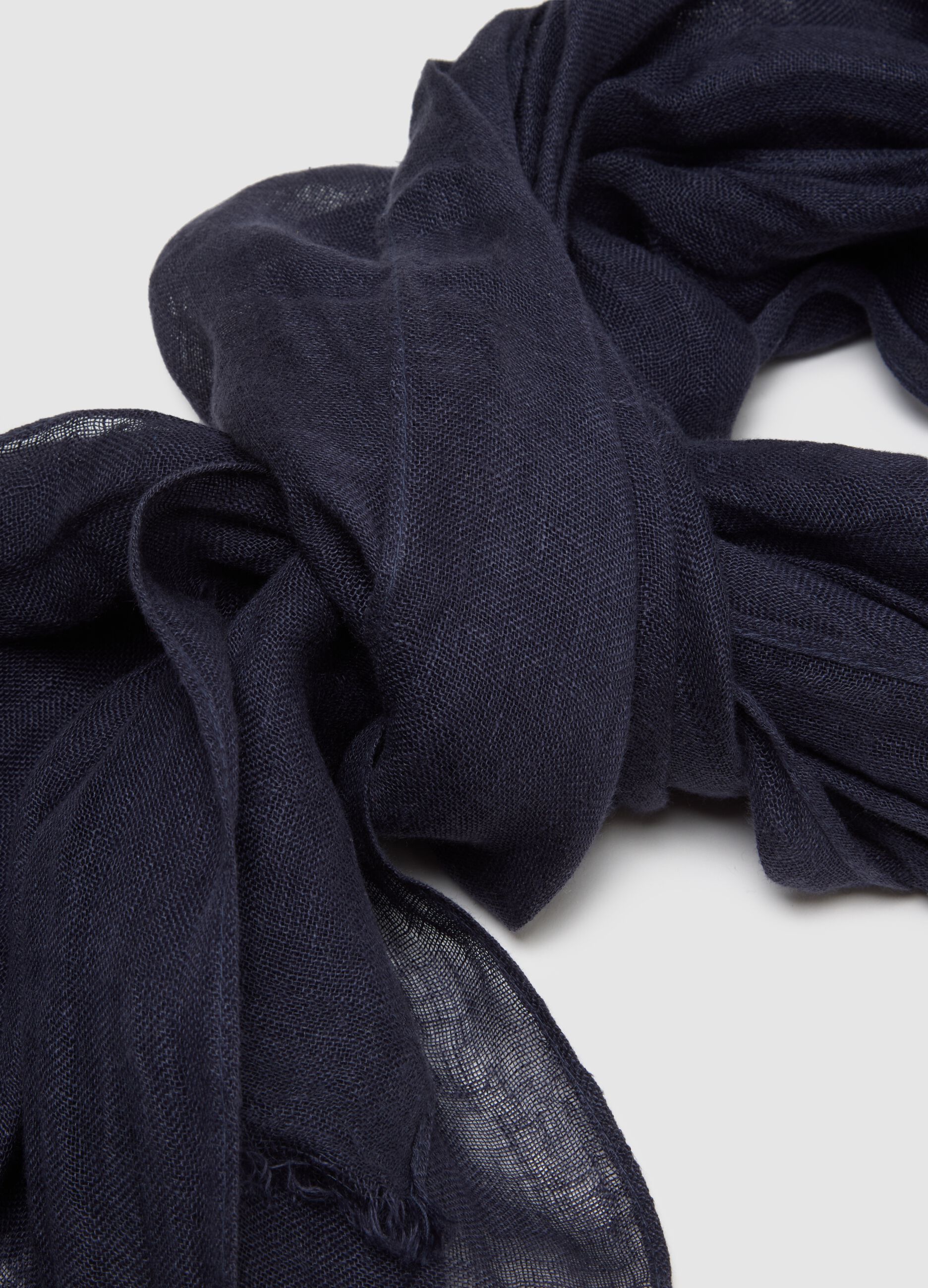 Pure Blue Linen Scarf