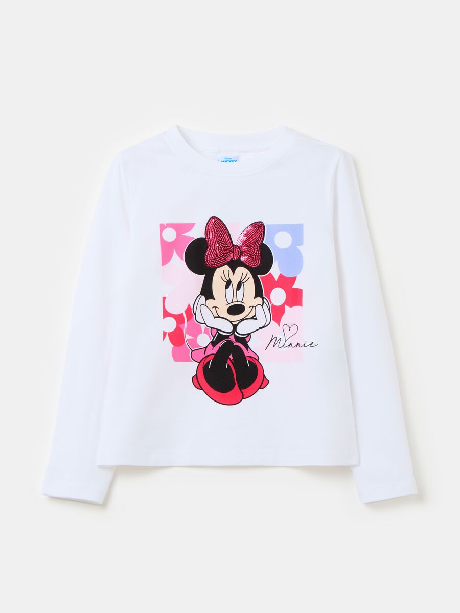 T-shirt maniche lunghe con stampa Minnie_0