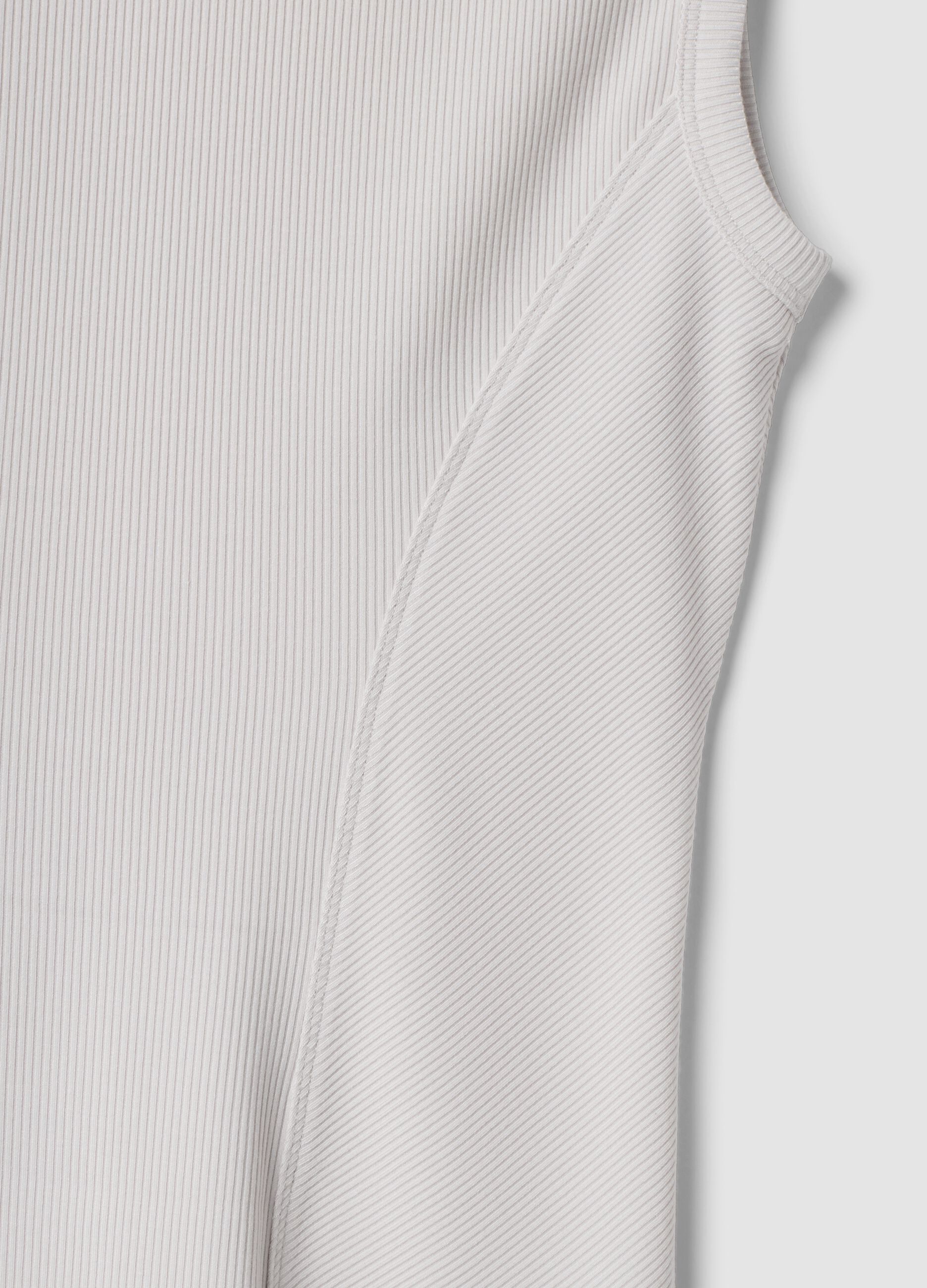 White ribbed stretch-modal fitted T-shirt ALTAVIA STUDIO