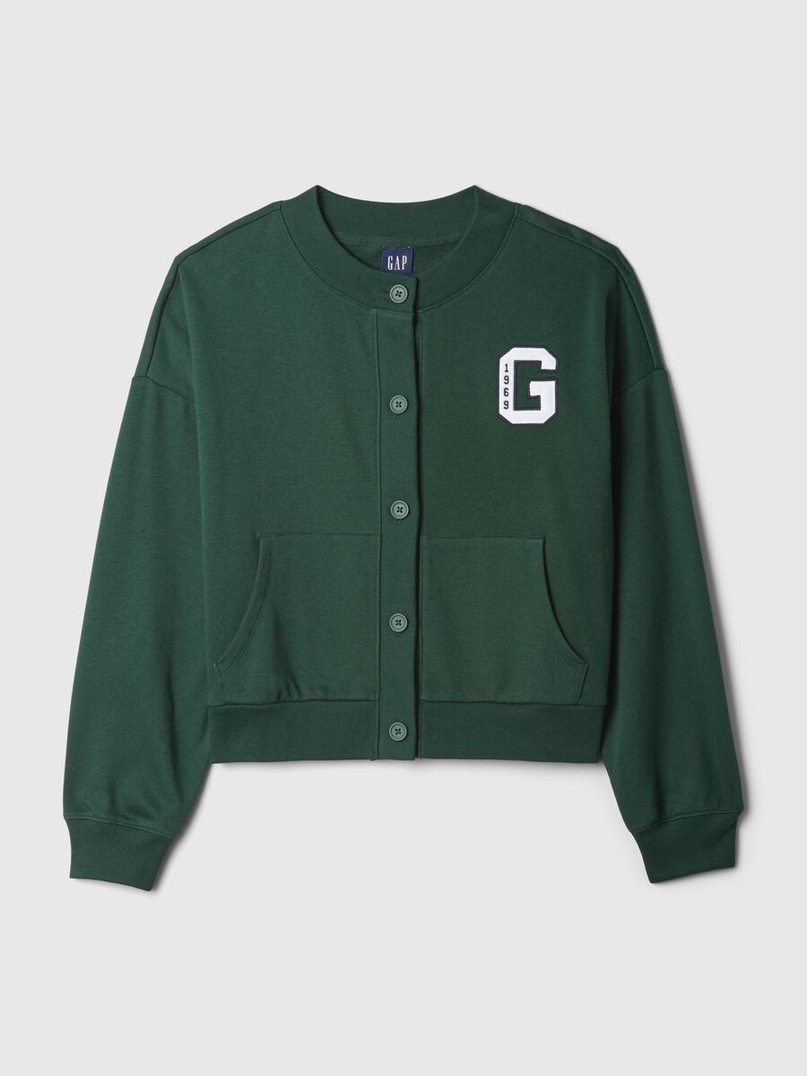 Oversized sweatshirt with buttons and logo embroidery_4