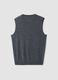 Grey m&eacute;lange pure merino wool deep V-neck waistcoat, regular fit_2