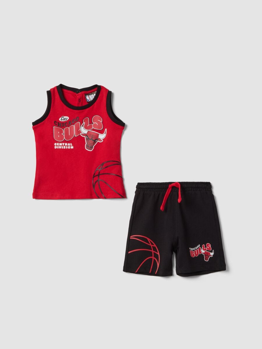 Red pure cotton set with top and shorts for baby boy, regular fit_0