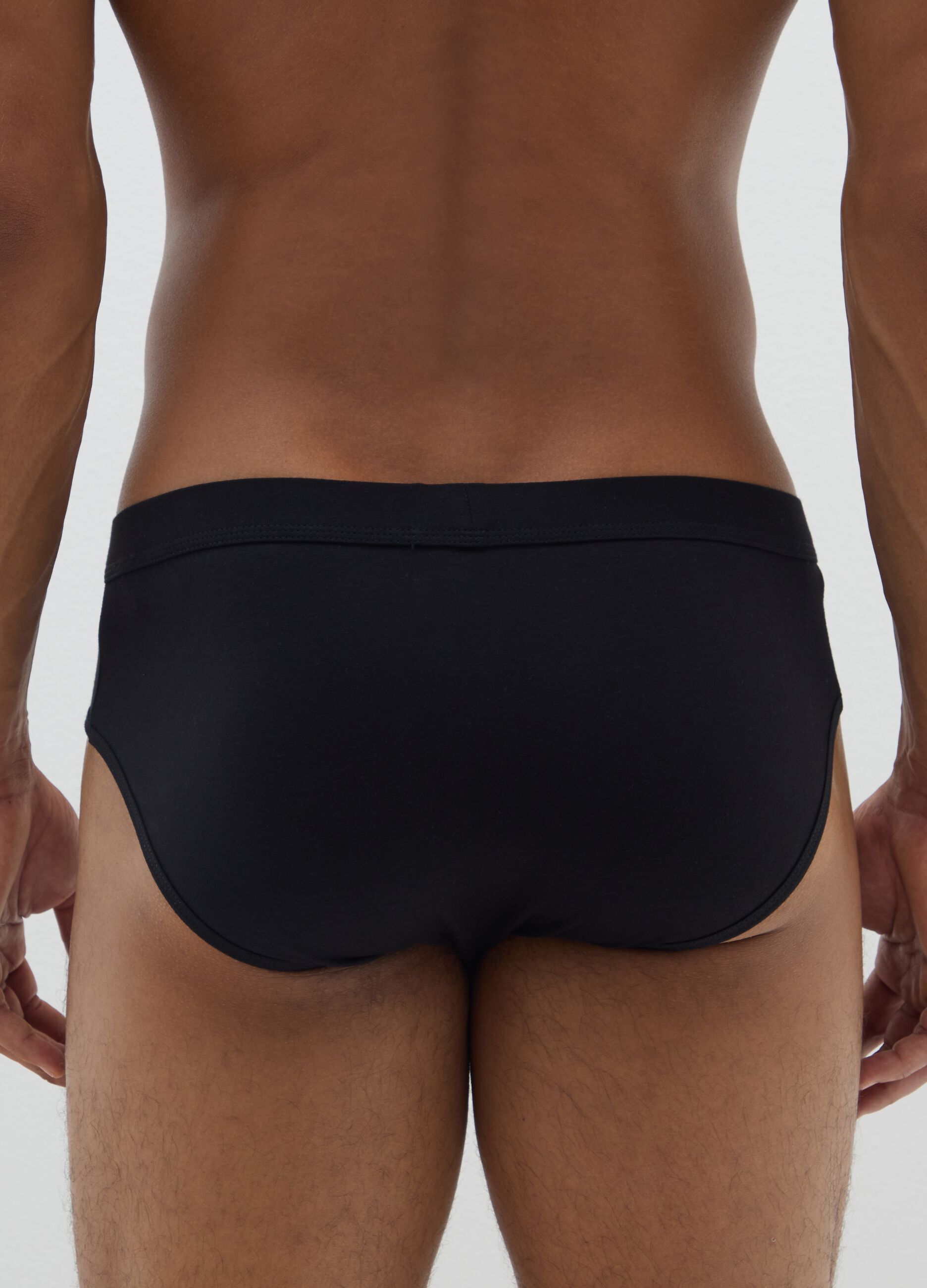 Pack of black elasticated cotton briefs