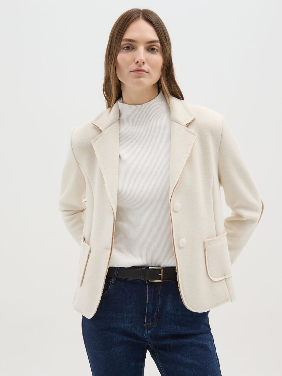 Giacca beige con tasche_0
