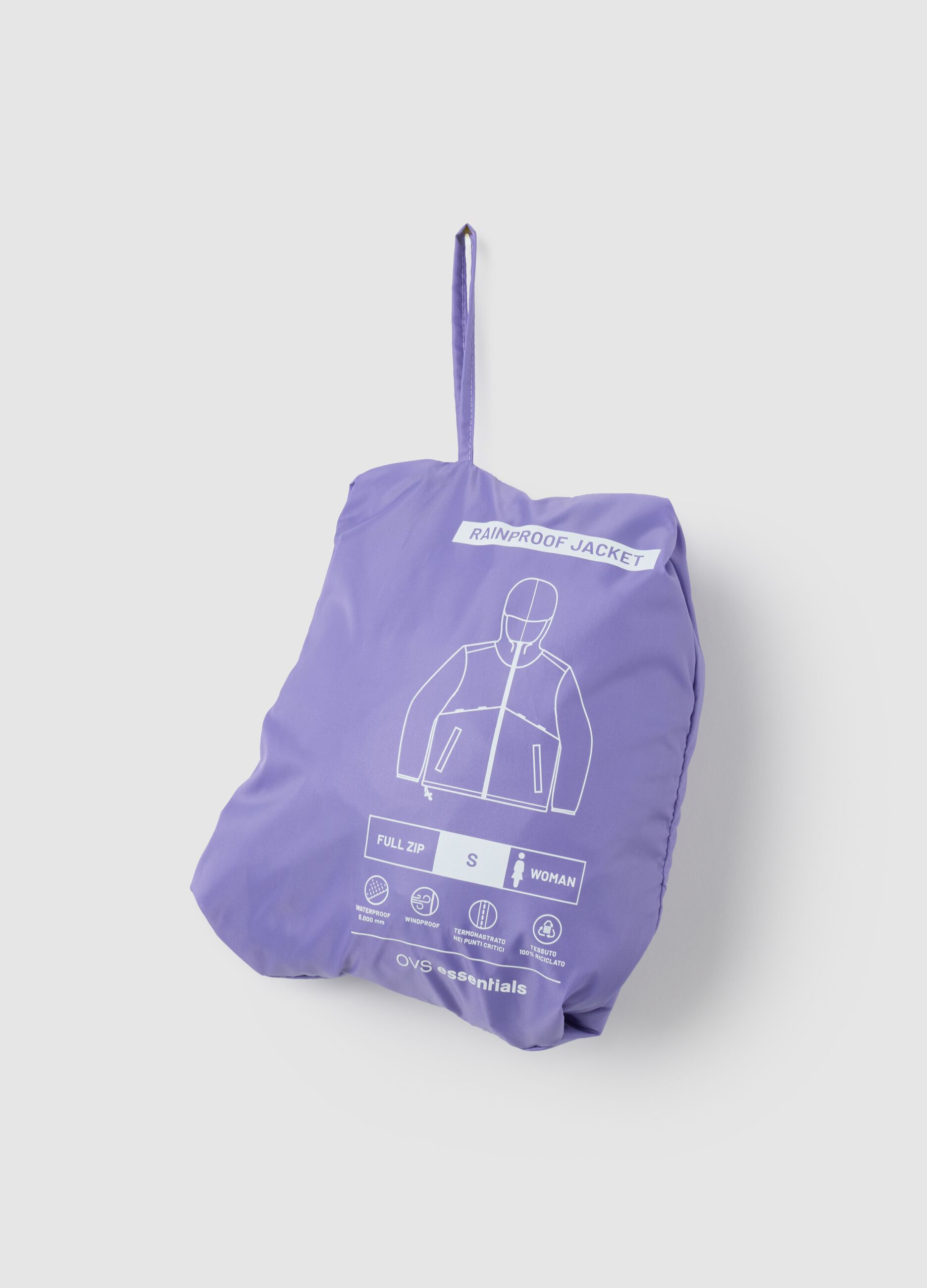 Giacca da donna in viola impermeabile