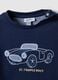 Blue pure cotton children's t-shirt regular fit with embroidered car_2