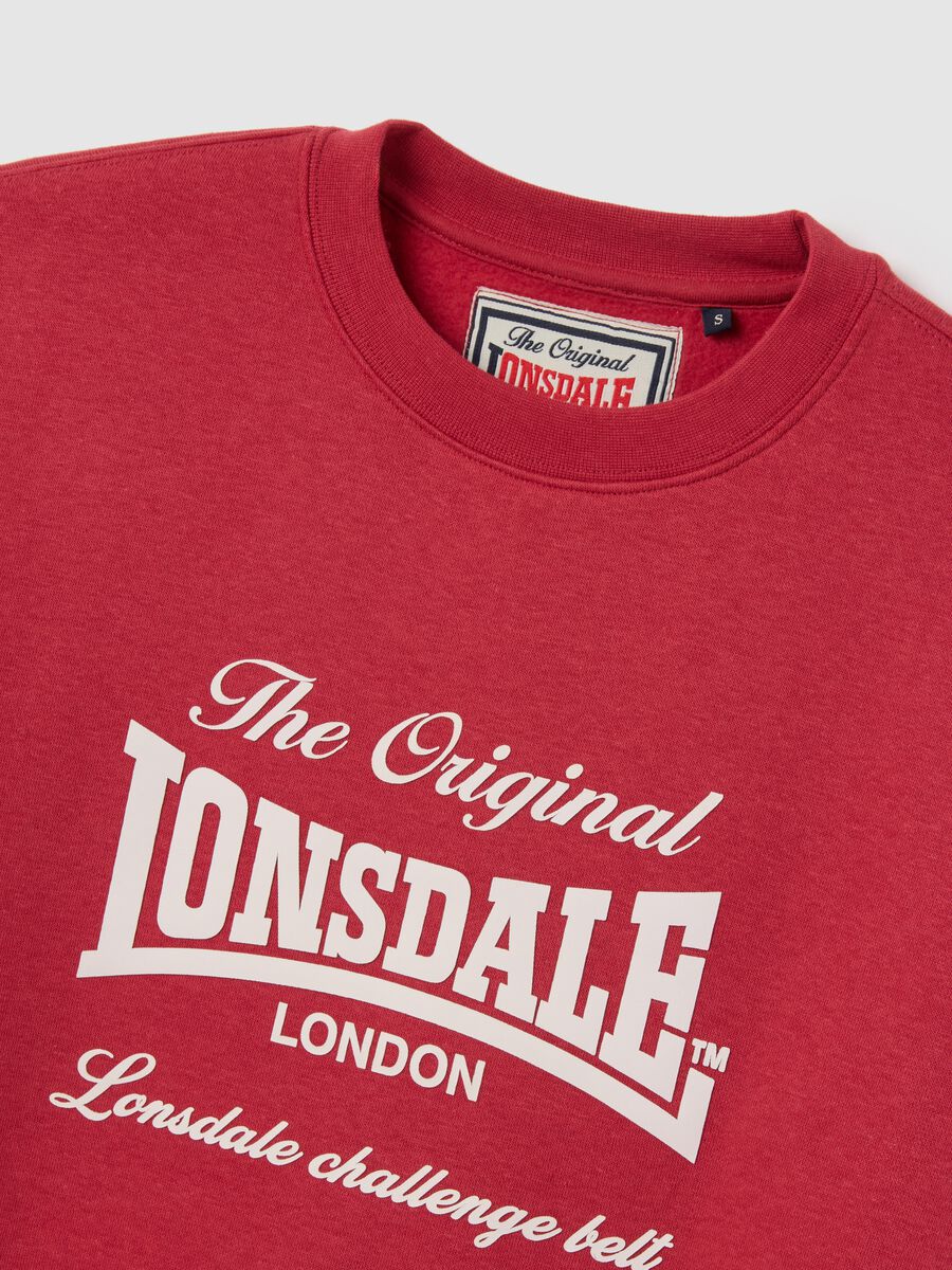 Red cotton-blend sweatshirt with print_5